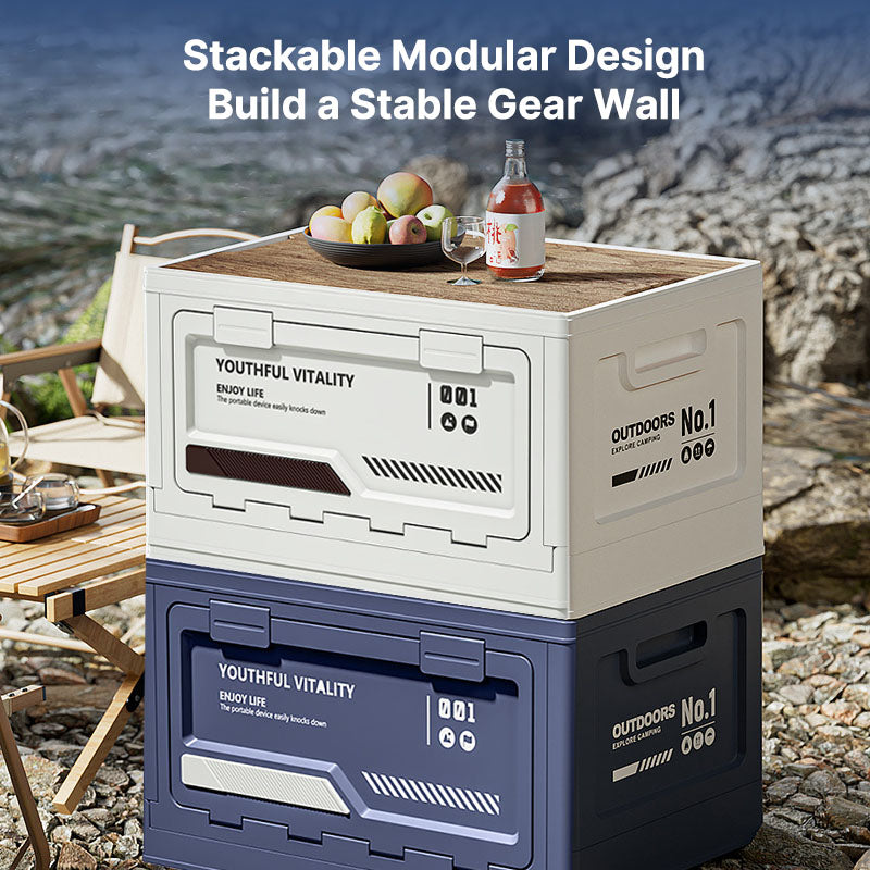 Portable Storage Container for Camping with Foldable Table