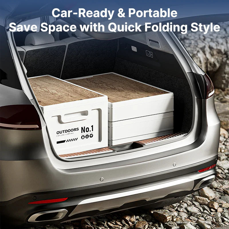 Portable Storage Container for Camping with Foldable Table