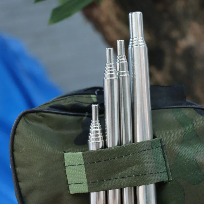 Camping Fire Blower - Collapsible Stainless Steel Pipe