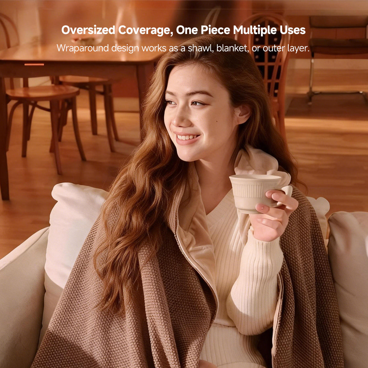 Heating Shawl with Graphene – Cordless Design