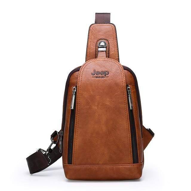 Travel and Hiking Sling Bag Made of Sturdy Leather