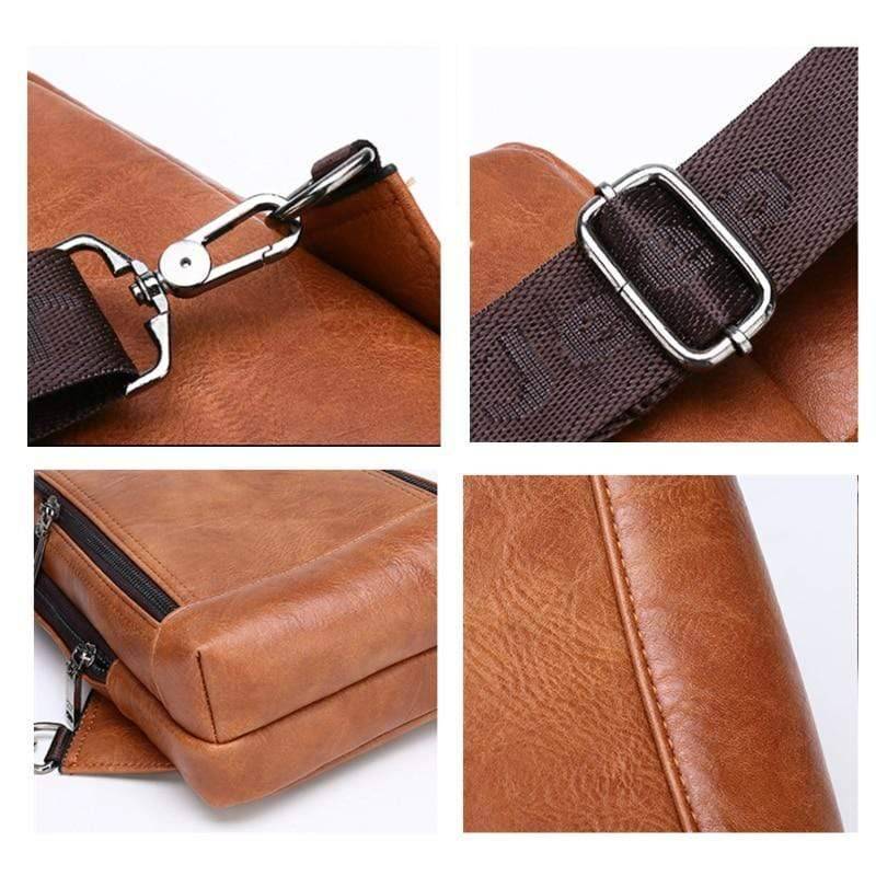 Travel and Hiking Sling Bag Made of Sturdy Leather