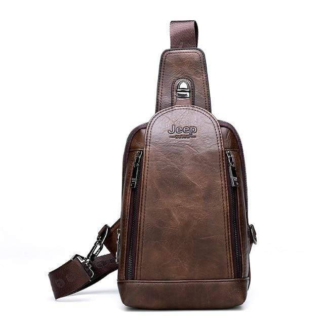 Travel and Hiking Sling Bag Made of Sturdy Leather