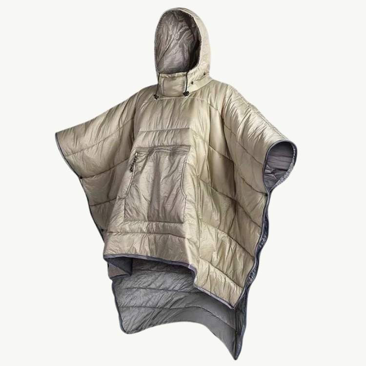 Outdoor Poncho with Fleece Lining