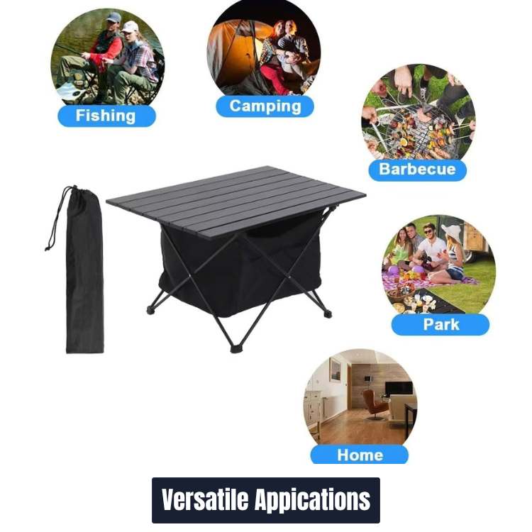 Portable Camping Table with Storage – Folding Design