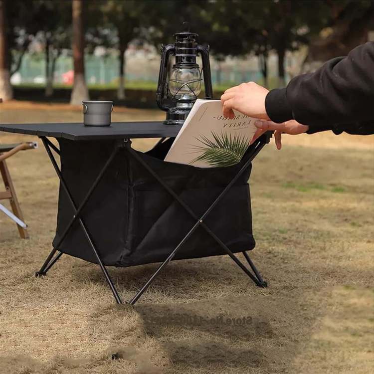 Portable Camping Table with Storage – Folding Design
