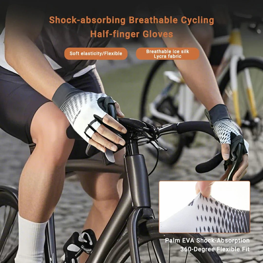 Shock-Absorbing Half-Finger Gloves for Cycling