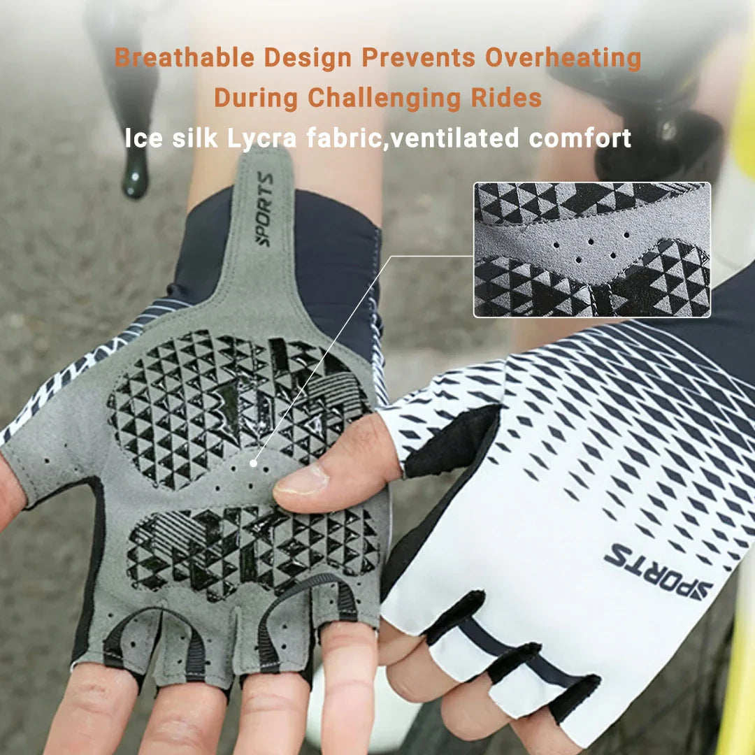Shock-Absorbing Half-Finger Gloves for Cycling