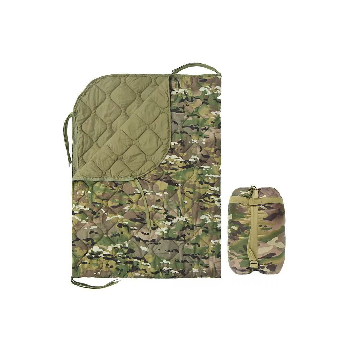 Camouflage Insulated Poncho for Outdoor Wear