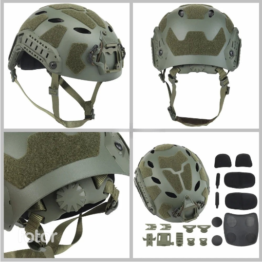Tactical Helmet with Side Rails and NVG Mount – Lightweight Design