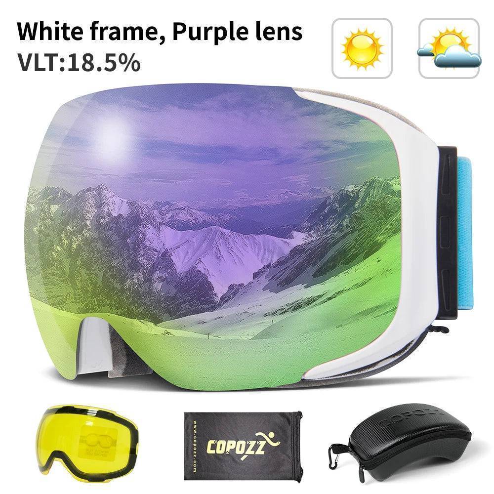 UV400 Protective Ski Goggles with Magnetic Quick-Change System