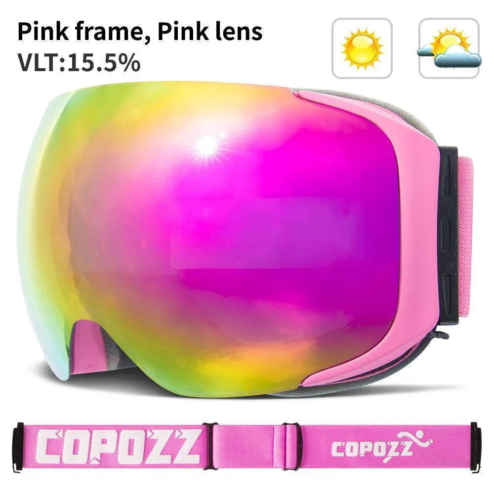 UV400 Protective Ski Goggles with Magnetic Quick-Change System