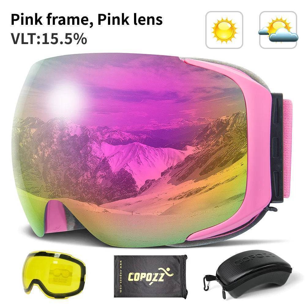 UV400 Protective Ski Goggles with Magnetic Quick-Change System