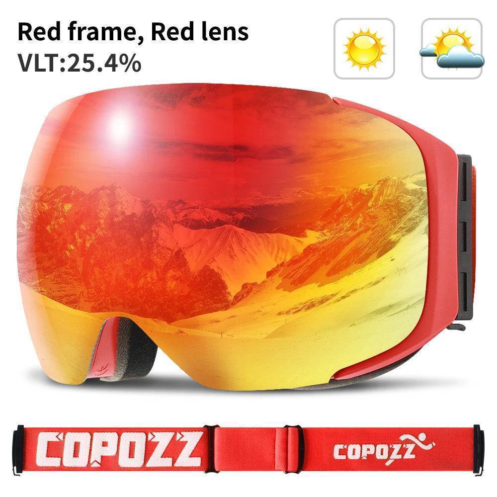 UV400 Protective Ski Goggles with Magnetic Quick-Change System
