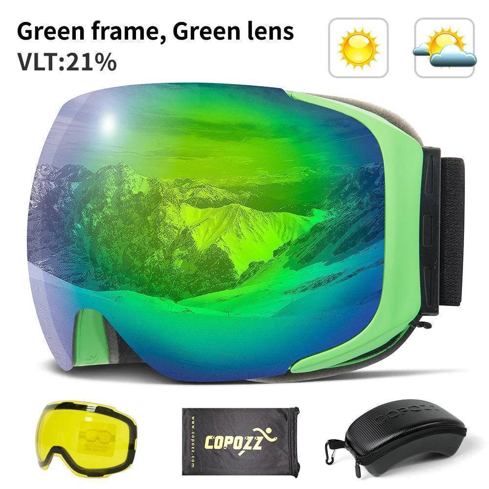 UV400 Protective Ski Goggles with Magnetic Quick-Change System