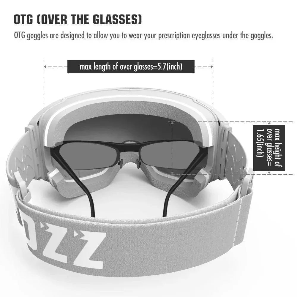 UV400 Protective Ski Goggles with Magnetic Quick-Change System