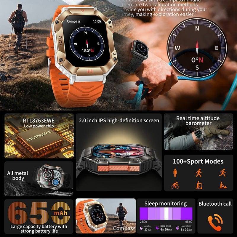Durable Smartwatch with Extended Battery and Activity Monitoring