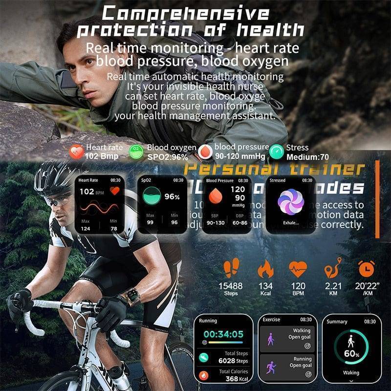 Durable Smartwatch with Extended Battery and Activity Monitoring