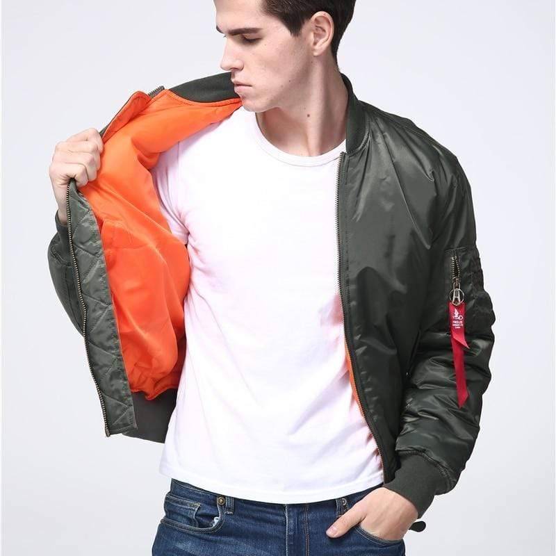 Flight Bomber Jacket in Military Design