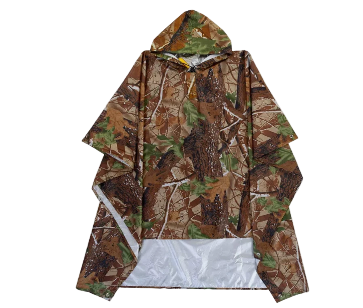 Hooded Rain Poncho in Military Design