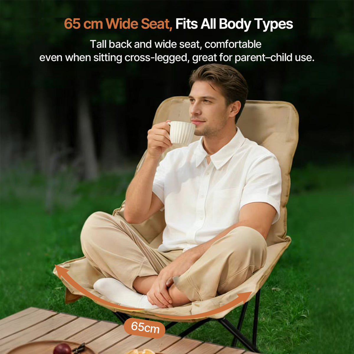 Adjustable Leg Rest Moon Chair for Relaxation and Comfort