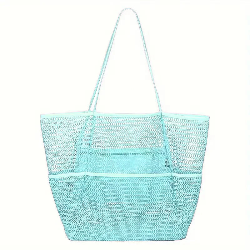 Mesh Tote Bag for Beach with Multiple Pockets