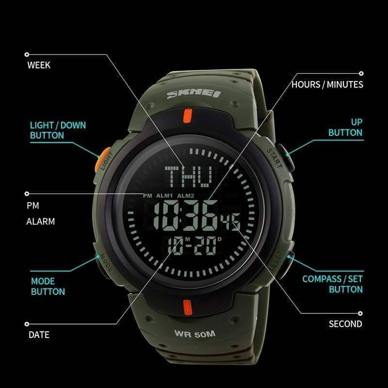 Digital Compass Watch for Outdoor Activities