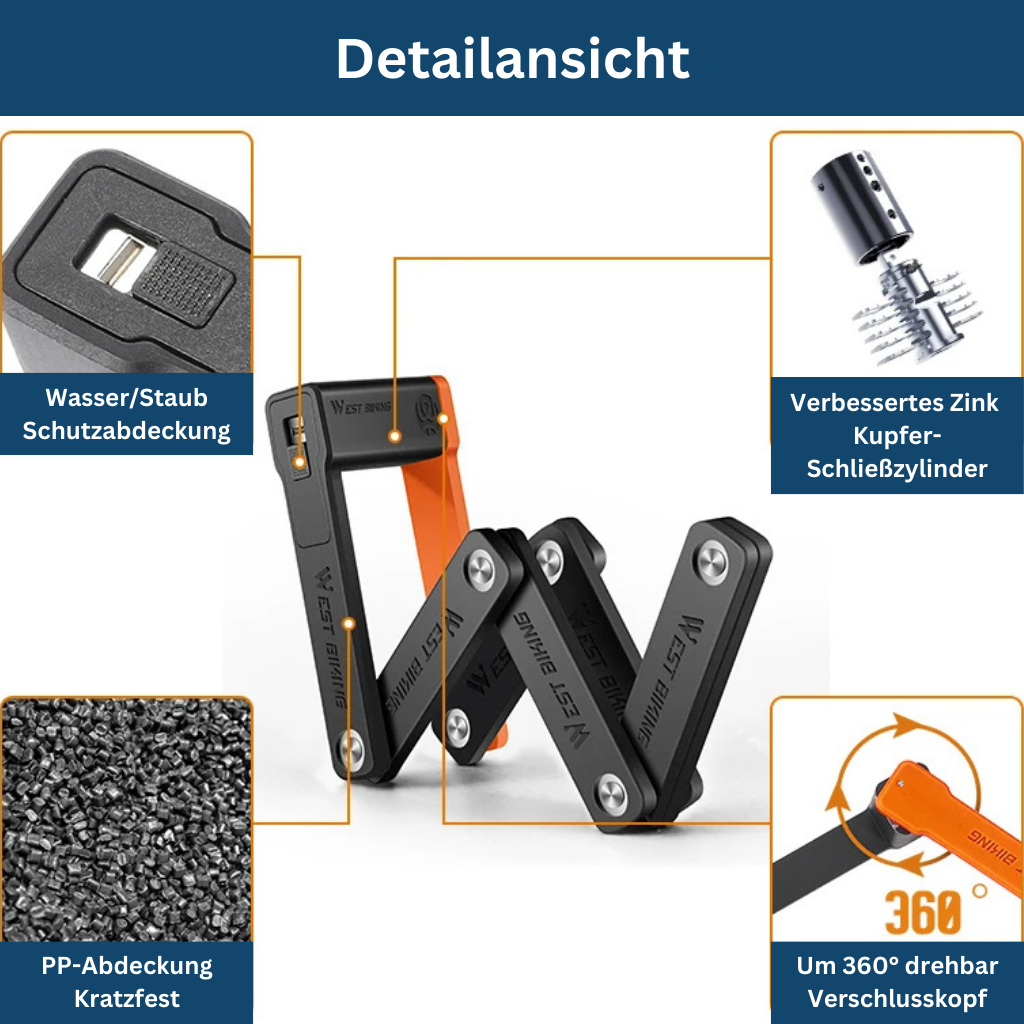 Compact Collapsible Bicycle Security Lock
