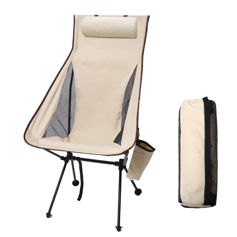 Folding Camp Chair with Head Support – Easy to Carry