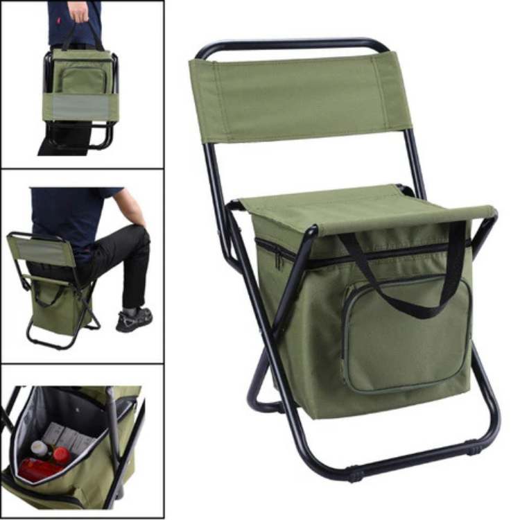 Folding Camping Chair with Cooler Bag – Portable Outdoor Seating