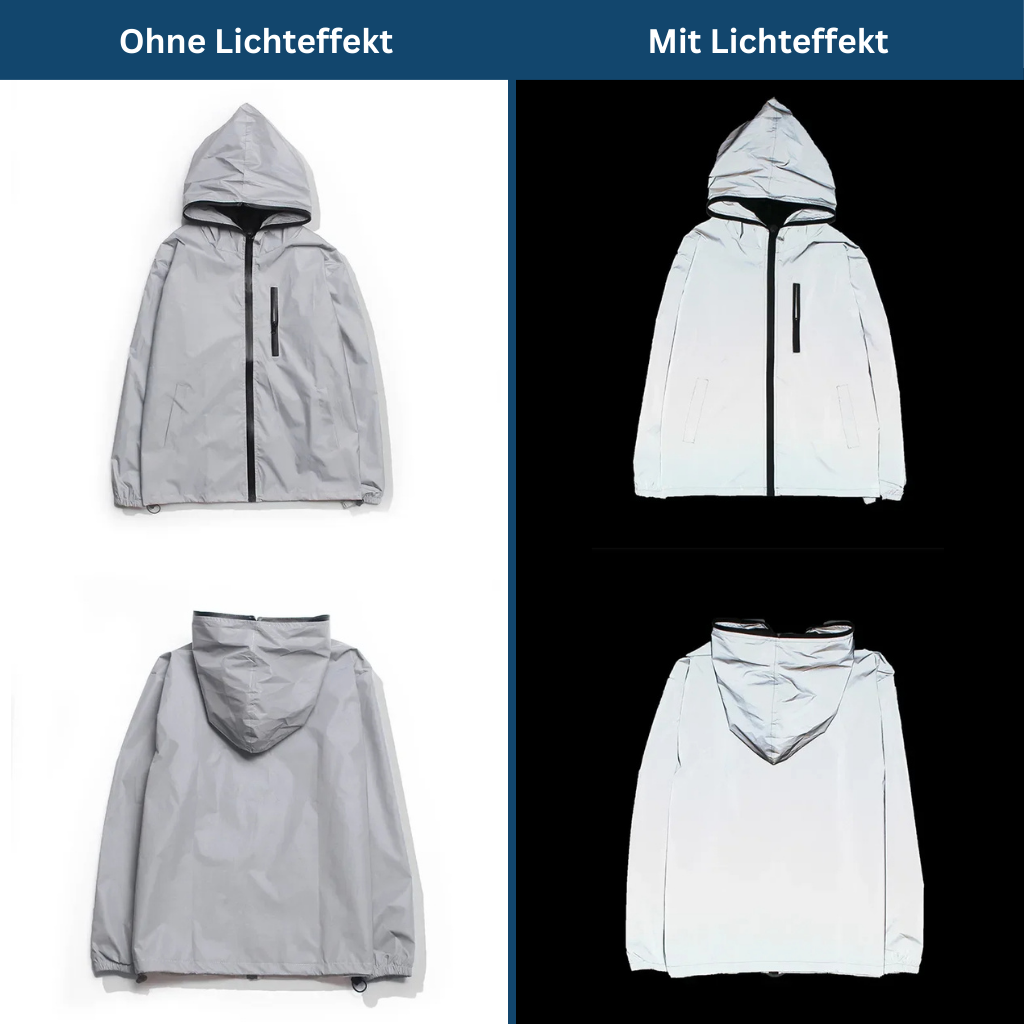 Waterproof Rain Jacket with Reflective Features