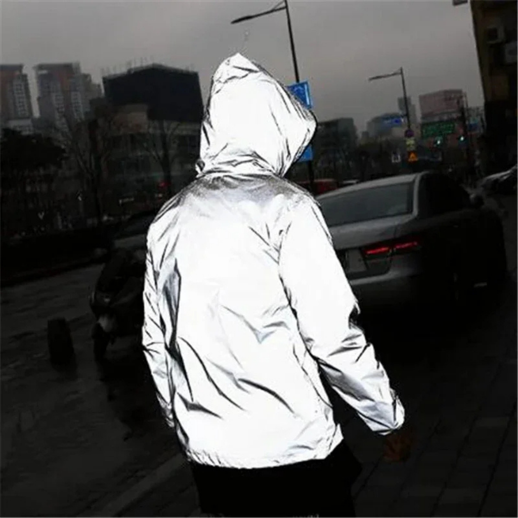 Waterproof Rain Jacket with Reflective Features