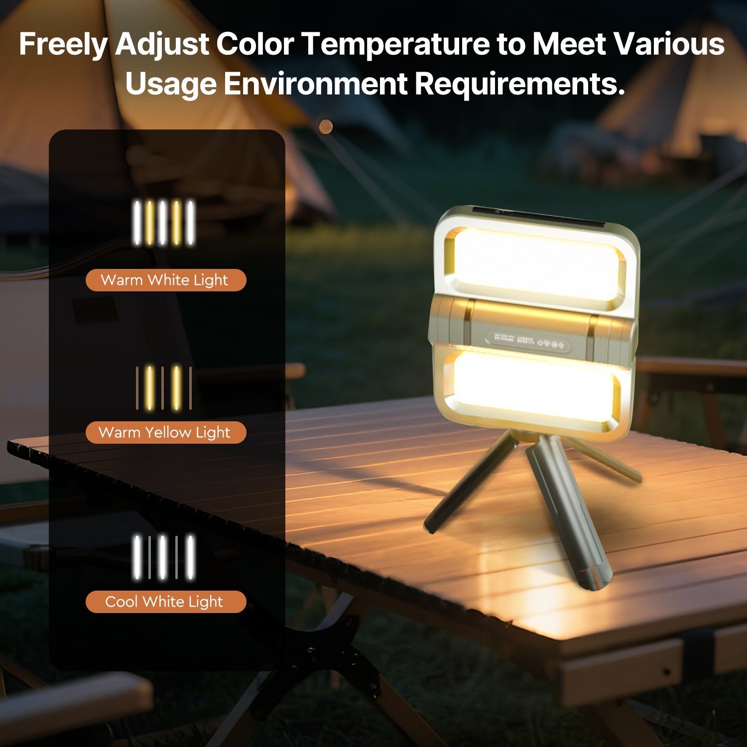 Rechargeable Flood Light with Solar Power and USB Charging
