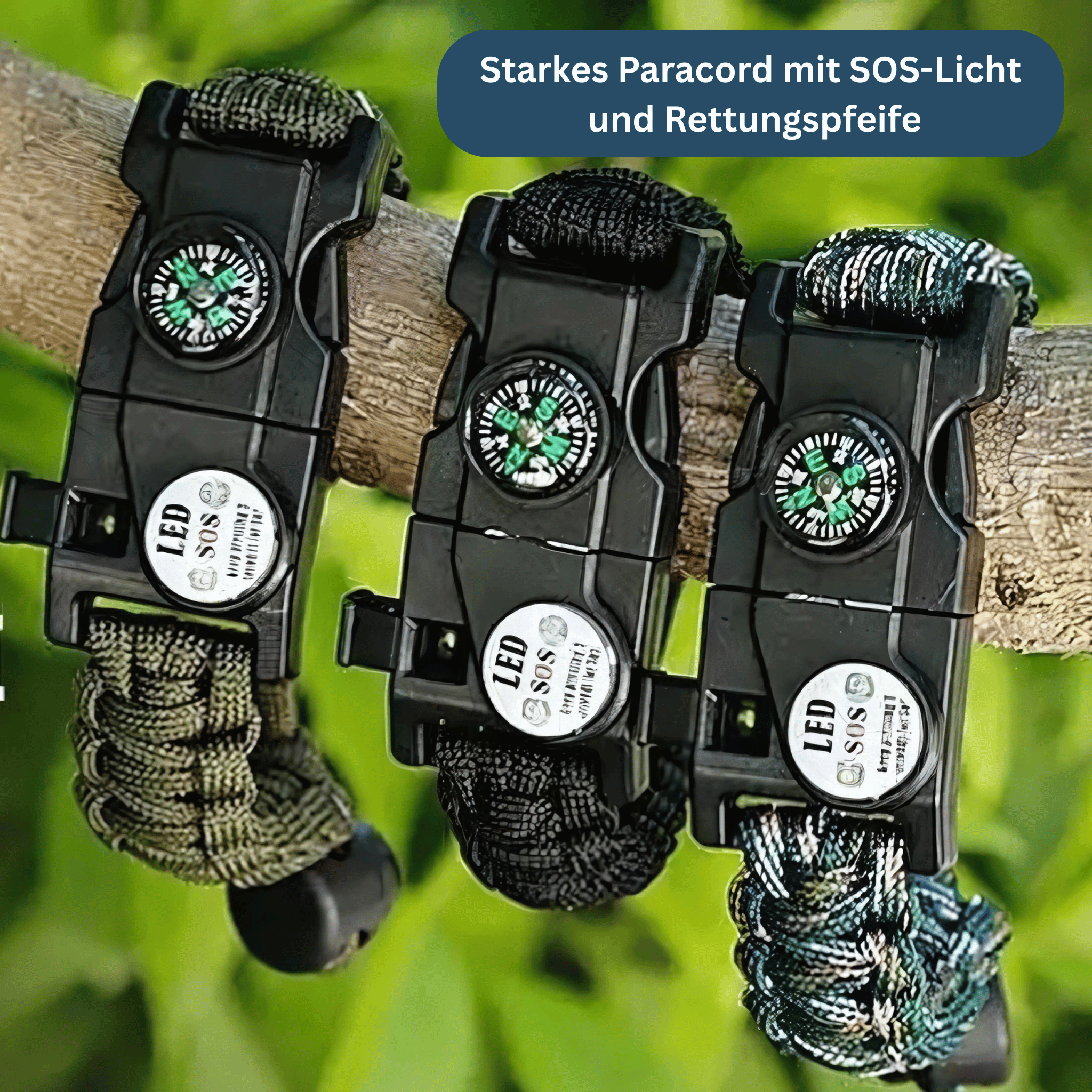 LED Compass Paracord Survival Bracelet