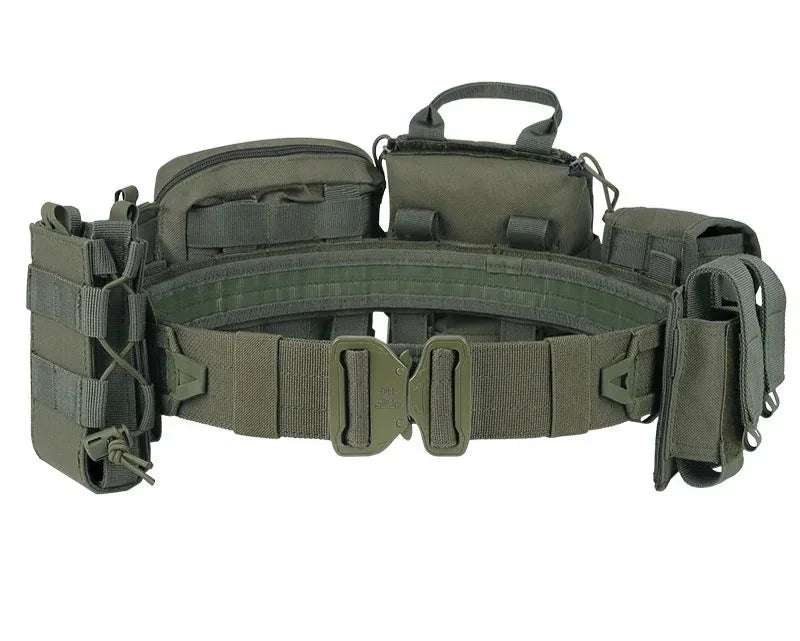 Combat Utility Belt Featuring 8-in-1 Molle Pouch System