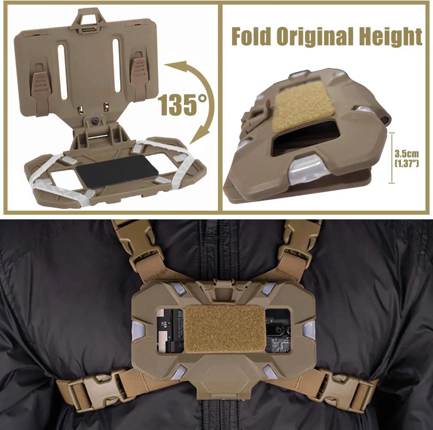 Chest Mount for Phones – Tactical MOLLE Folding Holder