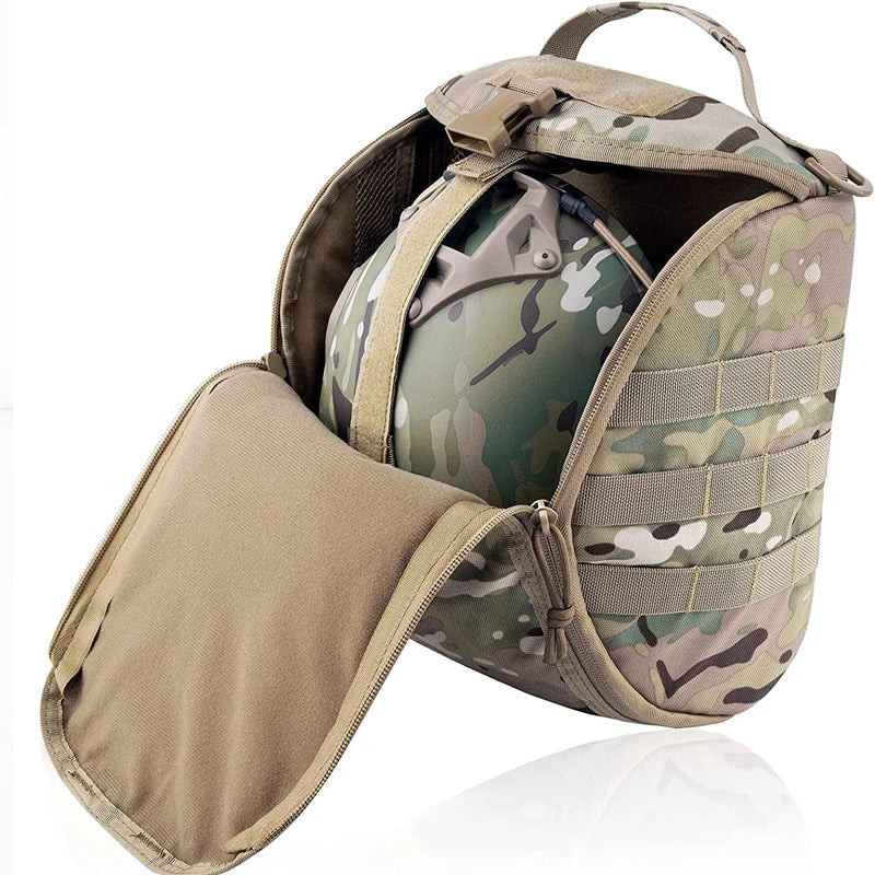 Military-Style Helmet Carrier with MOLLE System