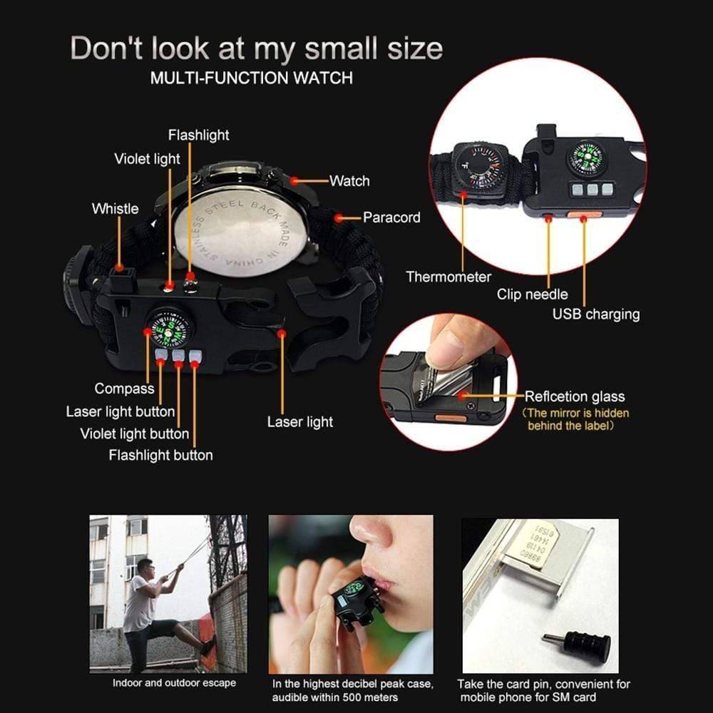 Survival Watch with Paracord – 10 Functions Tactical Gear