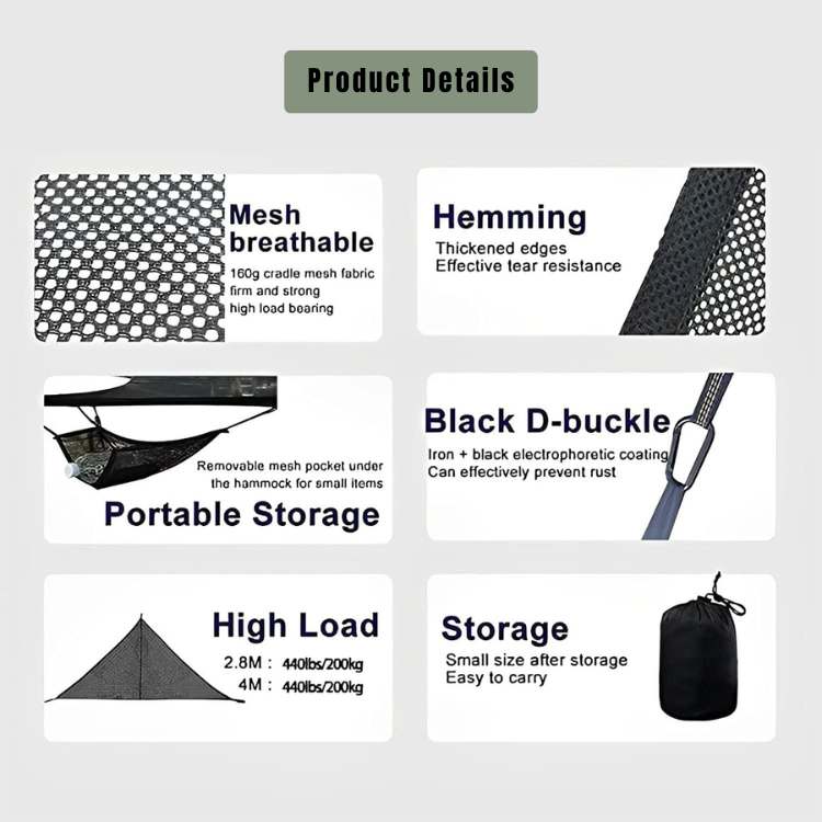 Outdoor Relaxation Triangle Mesh Hammock for Camping