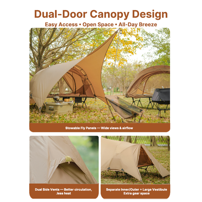 Solo Bivy Tent for Cot with Rain Cover