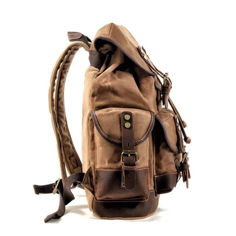 Waxed Canvas Rucksack for Hiking – Waterproof Leisure Backpack