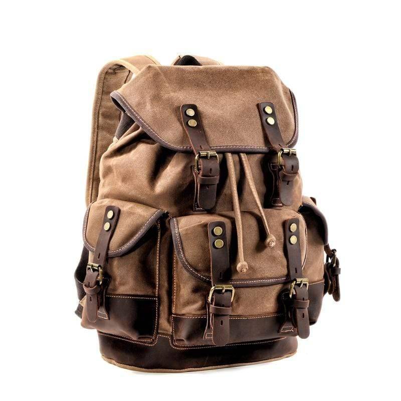 Waxed Canvas Rucksack for Hiking – Waterproof Leisure Backpack