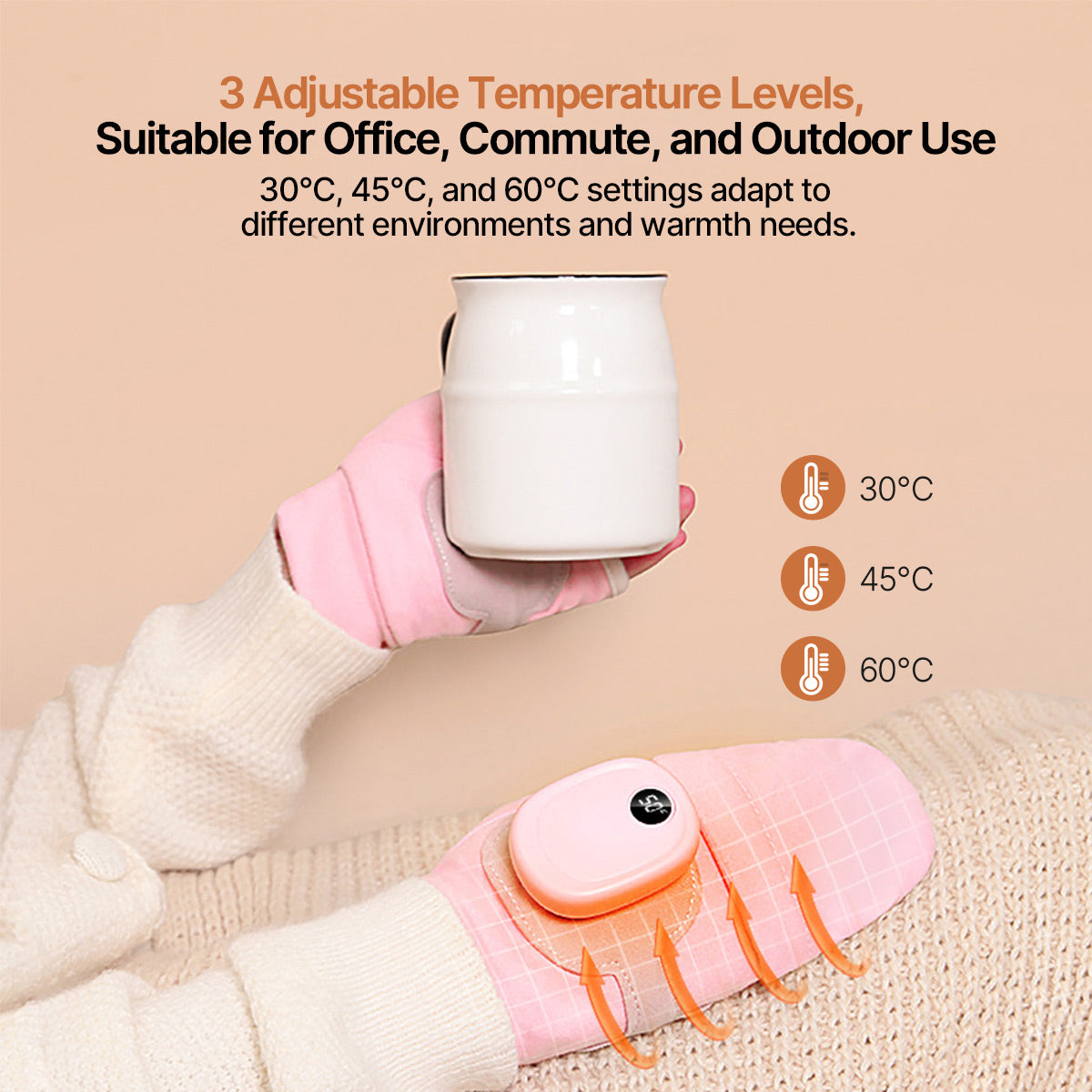 Warm Cycling and Office Gloves with Heating for Winter