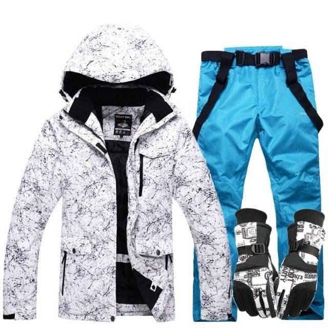 Waterproof Ski Suit with Hood for Winter Warmth