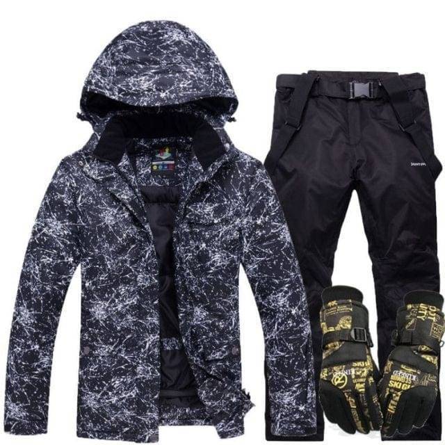 Waterproof Ski Suit with Hood for Winter Warmth
