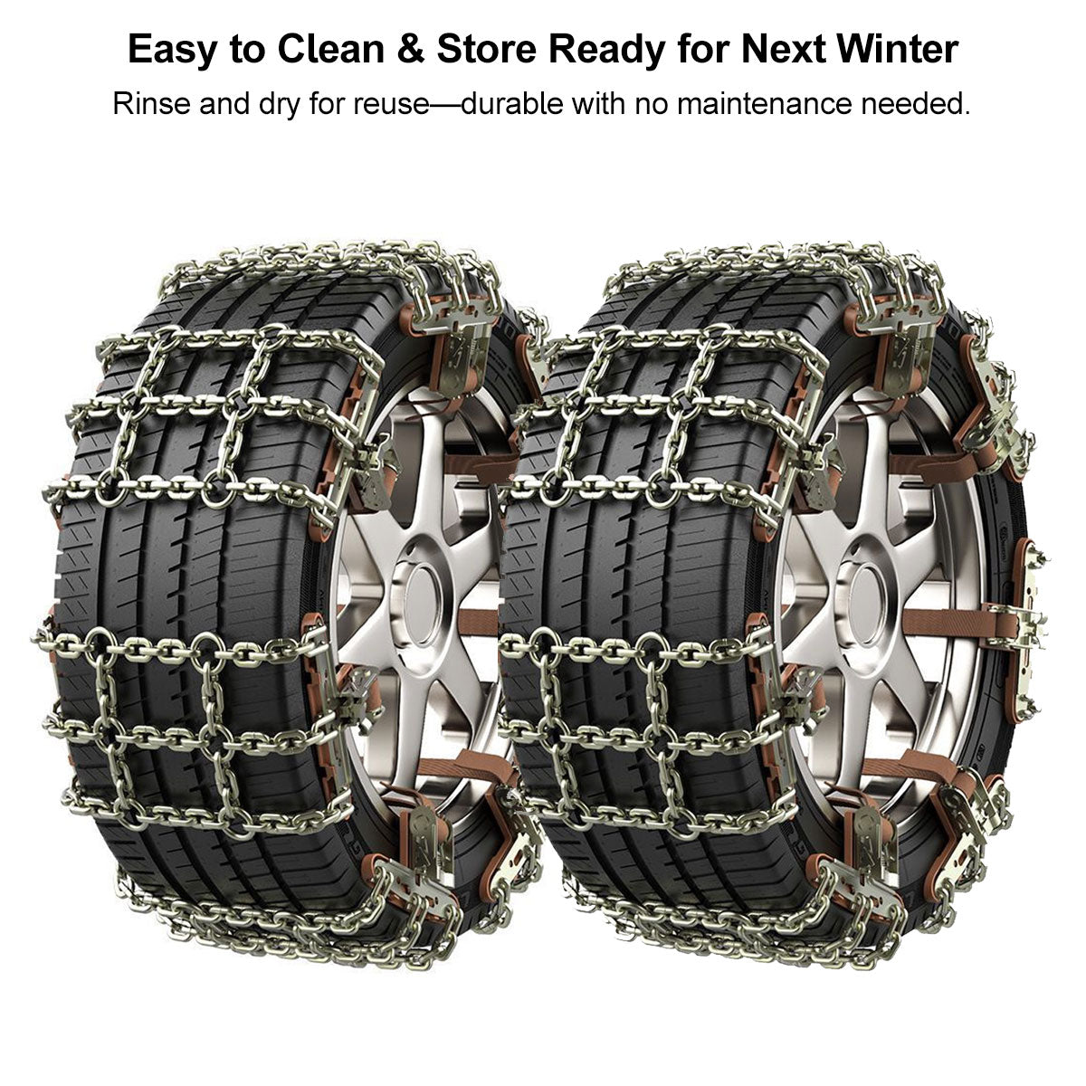 Traction Set for Snow - Universal Car Tire Chains with Easy Installation