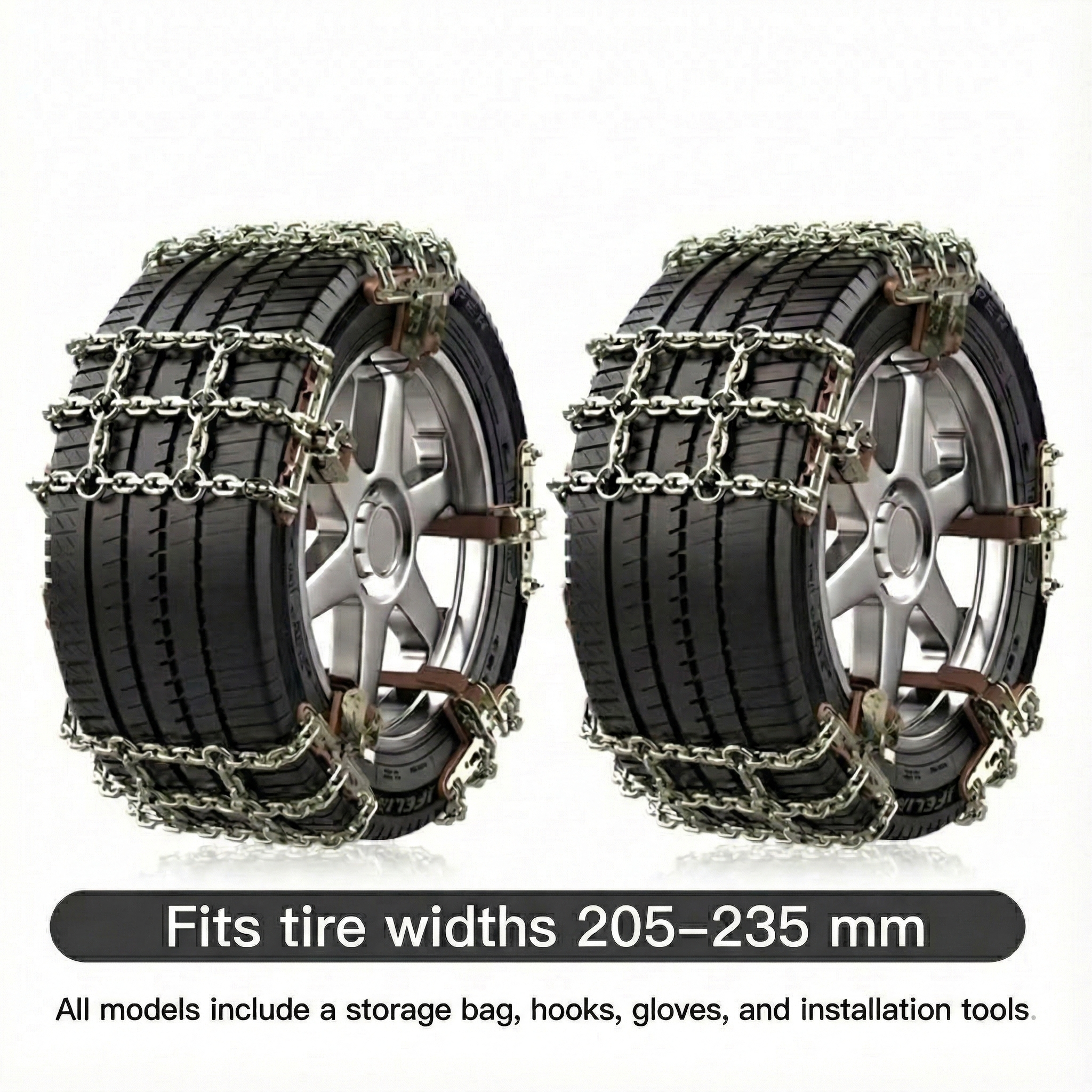 Traction Set for Snow - Universal Car Tire Chains with Easy Installation