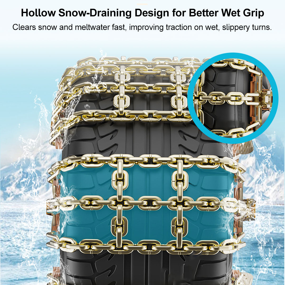 Traction Set for Snow - Universal Car Tire Chains with Easy Installation