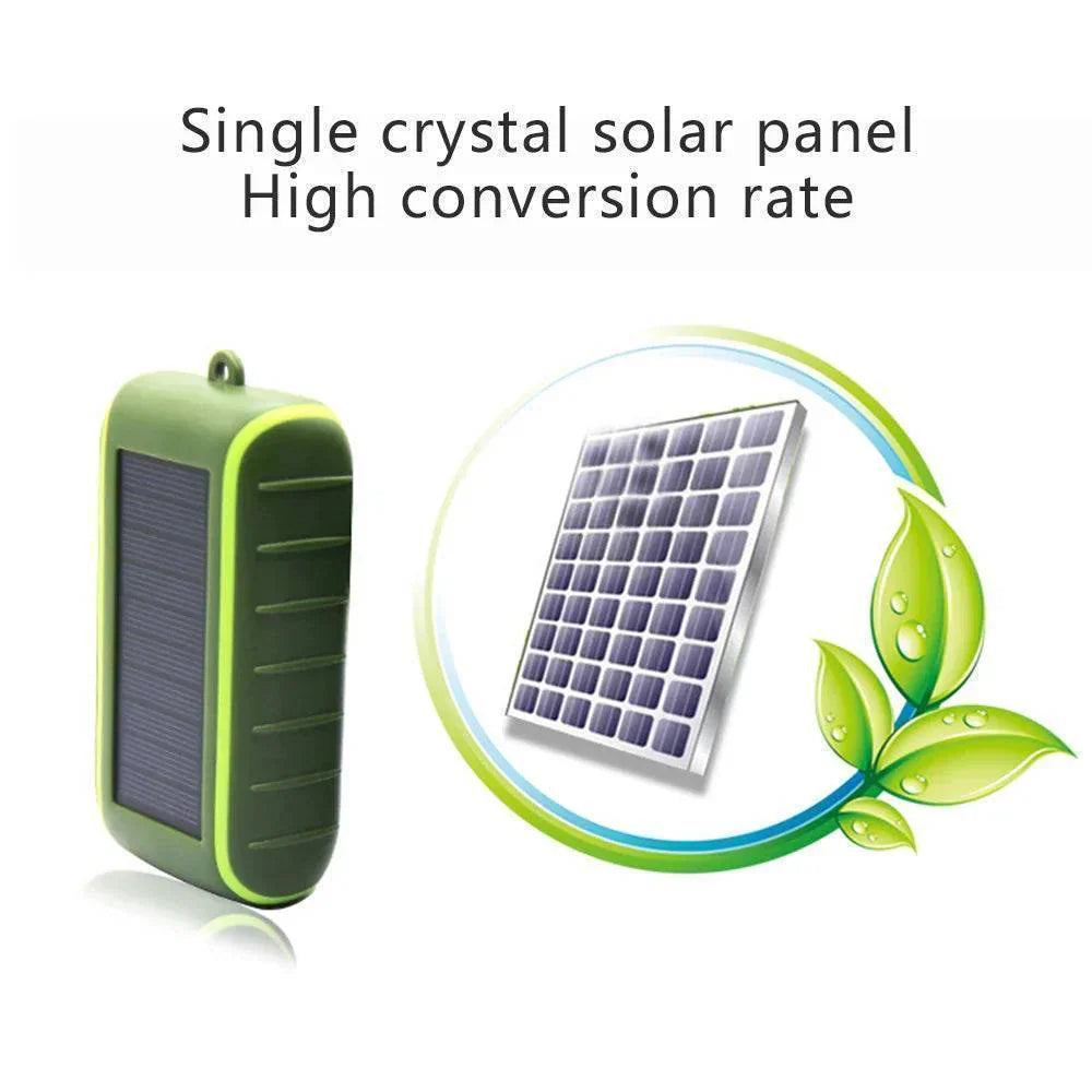 Solar Power Bank with Hand Crank and Flashlight – USB Compatible