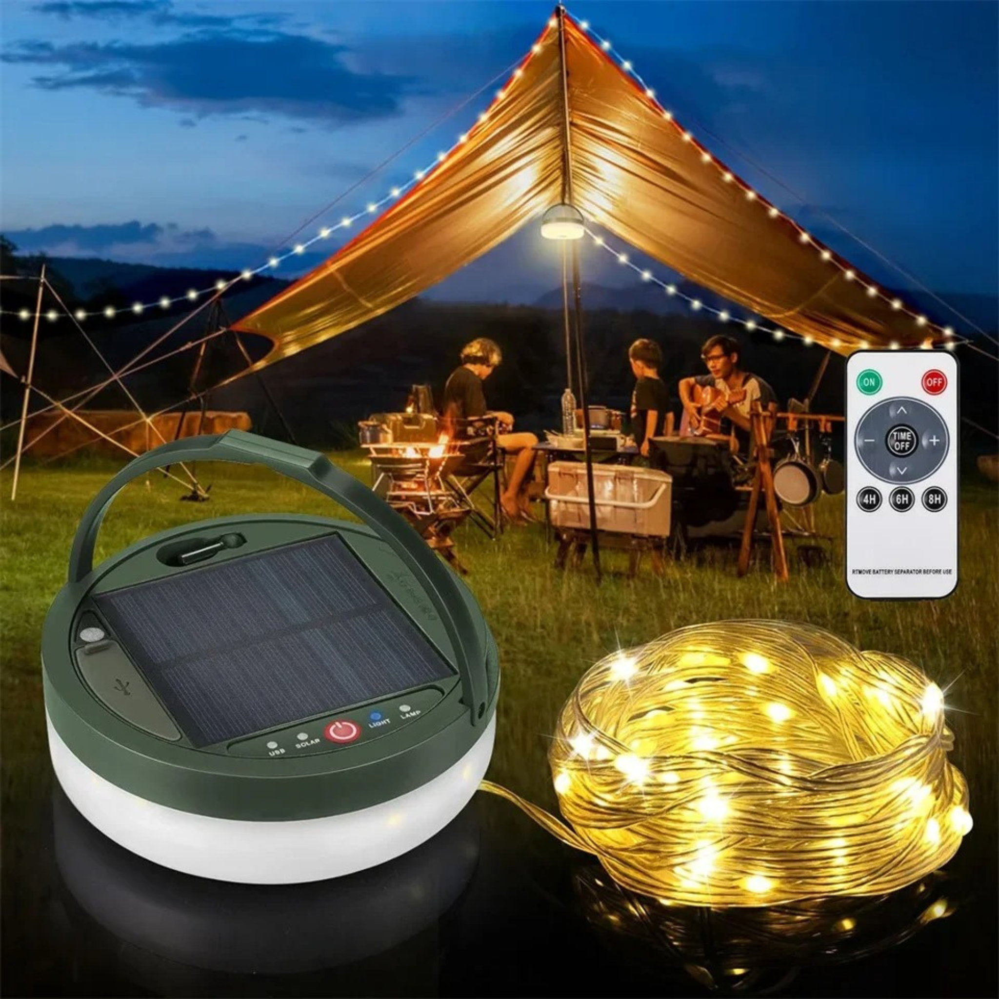 Bright Rechargeable String Lights for Camping with USB